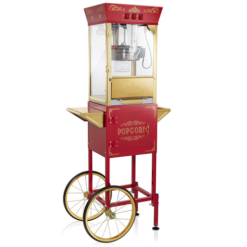 8 oz. Movie Theater Popcorn Machine with Cart, Red